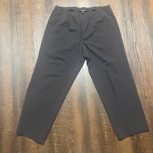Eileen Fisher Women's Brown Pleated Pull On Trousers